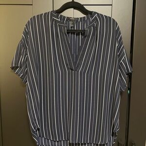 Forever 21 Navy and White Striped Top